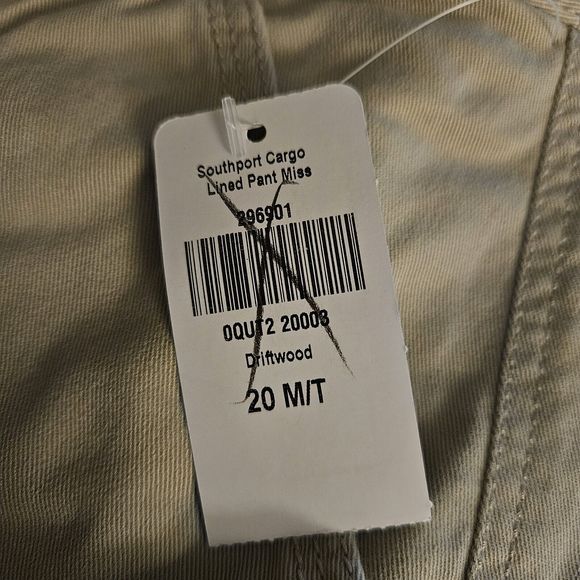 LL Bean Size 20 Khaki Southport Favorite Fit Cargo Flannel Lined Pant 296901 NWT - Picture 9 of 9